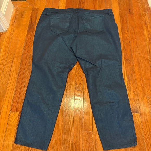 Torrid Womens 24 Denim Blue Premium Metallic Pants Stretchy Skinny NYE Party - Picture 3 of 6